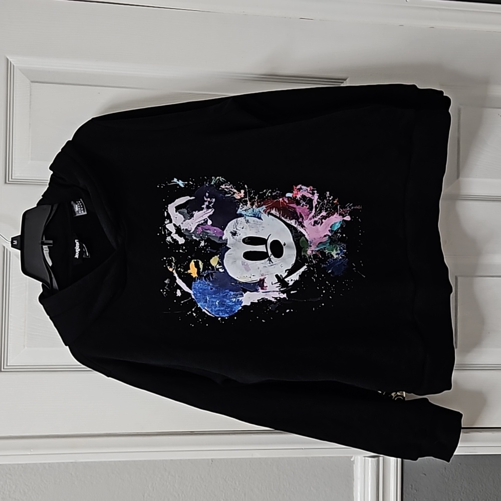 Desigual. Mickey Mouse Black Hooded Sweatshirt - Picture 4 of 16